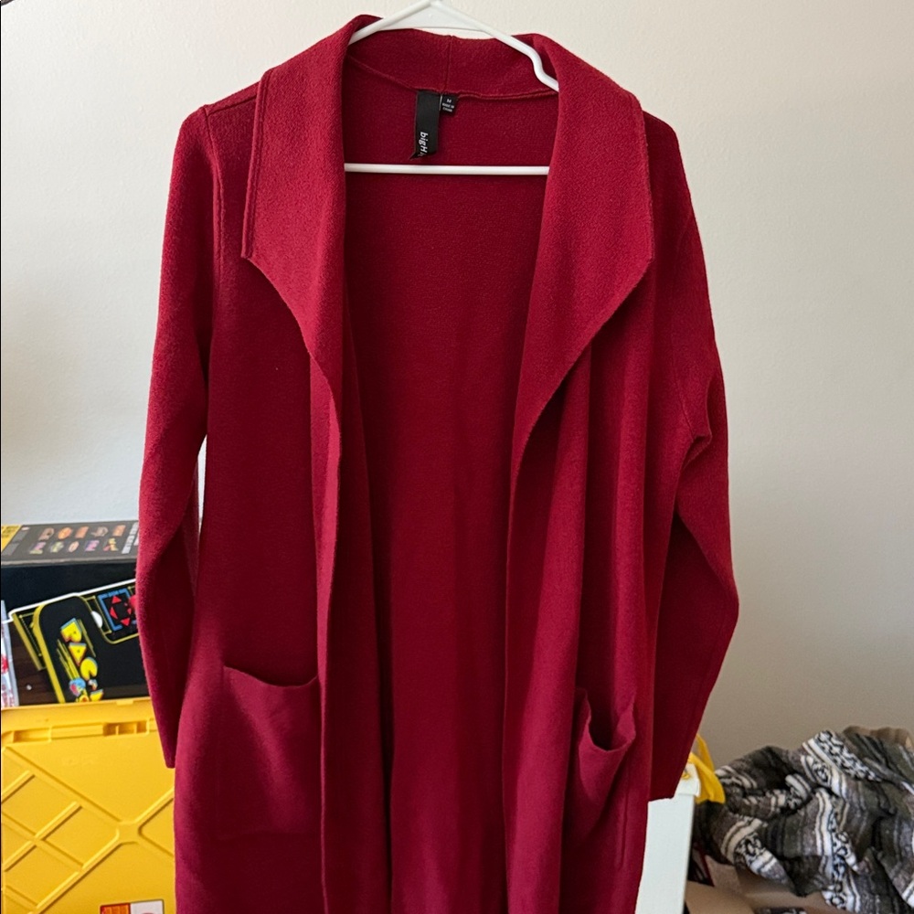 Elegant Red Pea Coat